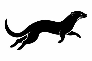 illustration of a kangaroo, otter vector illustration, otter silhouette, animal silhouette isolated vector Illustration, png, Funny cute otter, Jumping cartoon otters