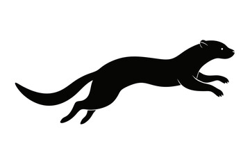 illustration of a kangaroo, otter vector illustration, otter silhouette, animal silhouette isolated vector Illustration, png, Funny cute otter, Jumping cartoon otters