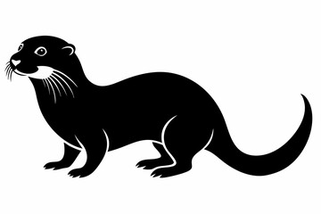 illustration of a kangaroo, otter vector illustration, otter silhouette, animal silhouette isolated vector Illustration, png, Funny cute otter, Jumping cartoon otters