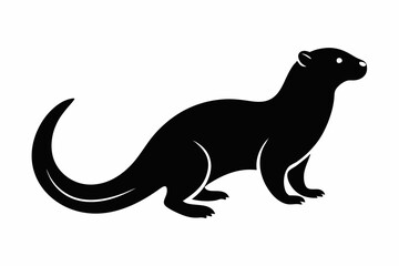 illustration of a kangaroo, otter vector illustration, otter silhouette, animal silhouette isolated vector Illustration, png, Funny cute otter, Jumping cartoon otters