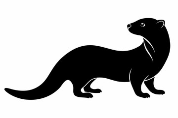 illustration of a kangaroo, otter vector illustration, otter silhouette, animal silhouette isolated vector Illustration, png, Funny cute otter, Jumping cartoon otters