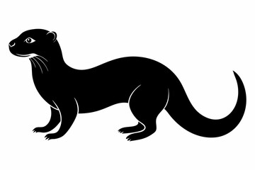 illustration of a kangaroo, otter vector illustration, otter silhouette, animal silhouette isolated vector Illustration, png, Funny cute otter, Jumping cartoon otters