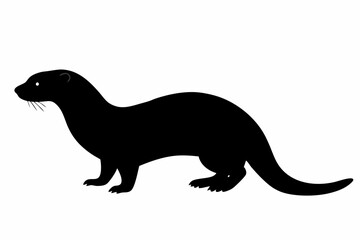 illustration of a kangaroo, otter vector illustration, otter silhouette, animal silhouette isolated vector Illustration, png, Funny cute otter, Jumping cartoon otters