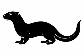 illustration of a kangaroo, otter vector illustration, otter silhouette, animal silhouette isolated vector Illustration, png, Funny cute otter, Jumping cartoon otters