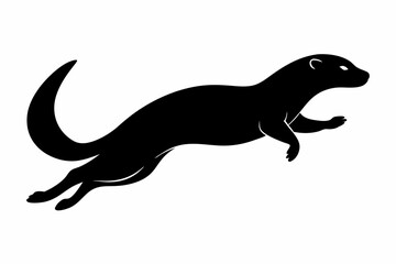 Obraz premium illustration of a kangaroo, otter vector illustration, otter silhouette, animal silhouette isolated vector Illustration, png, Funny cute otter, Jumping cartoon otters