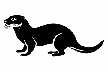 illustration of a kangaroo, otter vector illustration, otter silhouette, animal silhouette isolated vector Illustration, png, Funny cute otter, Jumping cartoon otters