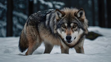 Fototapeta premium wolf in snow