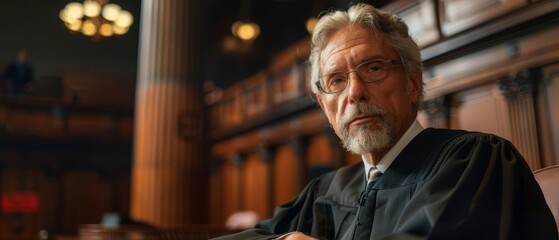 Obraz premium Impartial judge with acts of law background, Impartiality, Fair judicial rulings