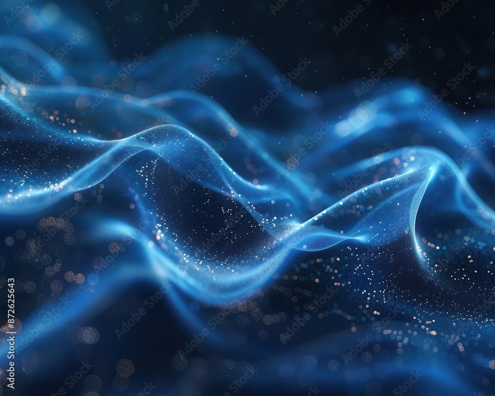 Poster abstract digital waves with plenty of room for text, perfect for tech and futuristic concepts.