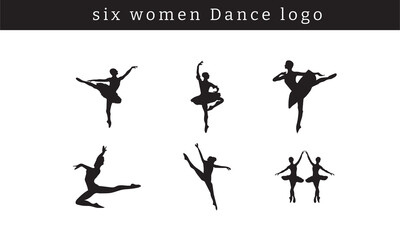 Collection of Photo Booth logo and Dance logo and Body logo Silhouette in different poses