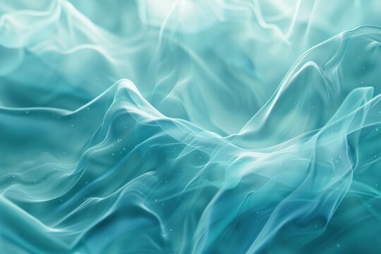 Soft teal waves creating gentle and tranquil folds