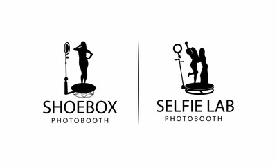 Collection of Photo Booth logo and Dance logo and Body logo Silhouette in different poses