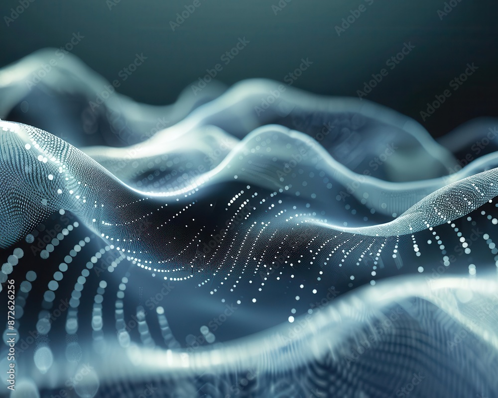 Aufkleber abstract digital waves with ample space for text, perfect for tech and futuristic designs.