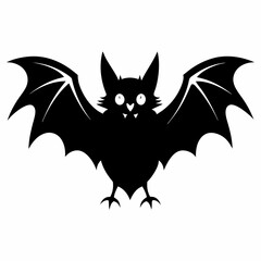 Halloween bat vector black silhouette