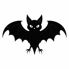 Halloween bat vector black silhouette
