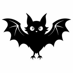 Halloween bat vector black silhouette