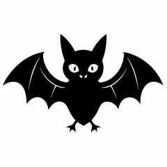 Halloween bat vector black silhouette