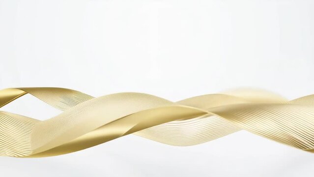 Elegant golden waves on a white background