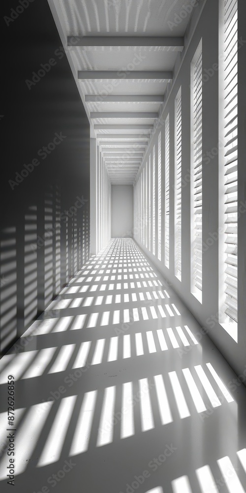 Poster monochrome abstract architecture featuring stark shadows and geometric lines, offering ample space f
