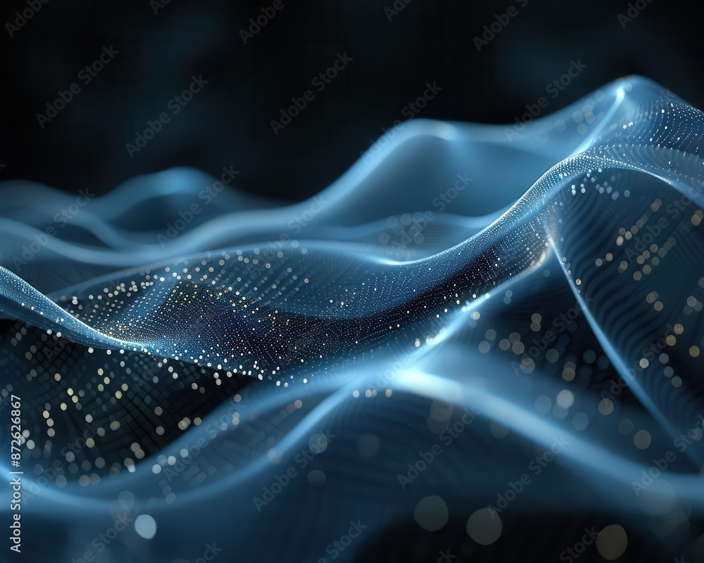 Poster abstract digital waves with ample space for text, perfect for tech and futuristic designs.