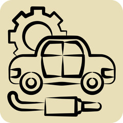 Icon Exhaust. related to Car Maintenance symbol. hand drawn style. simple illustration