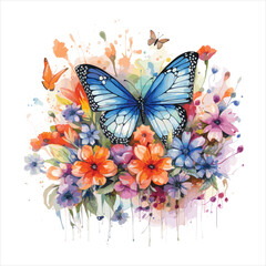 Watercolor,
Floral,
Butterfly,
Illustration,
Hand-painted,
Nature,
Art,
Garden,
Bloom,
Blossom,
Flower,
Spring,
Summer,
Delicate,
Elegant,
Colorful,
Botanical,
Insect,
Artistic,
Decorative,
Beautiful,