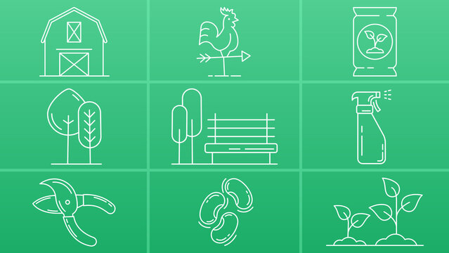 Farming And Agriculture Line Icons