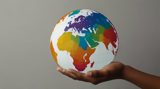 globe in rainbow. Genrative.ai