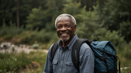 portrait of a old person in jungle. Genrative.ai 