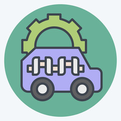 Icon Crankshaft. related to Car Maintenance symbol. color mate style. simple illustration