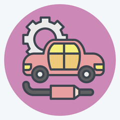 Icon Exhaust. related to Car Maintenance symbol. color mate style. simple illustration