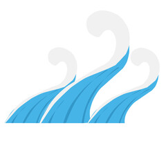 Ocean waves Illustration. Summer clipart.