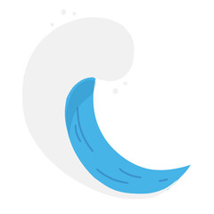 Ocean waves Illustration. Summer clipart.