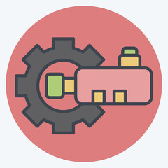 Icon Fuel tank Pressure Sensor. related to Car Maintenance symbol. color mate style. simple illustration