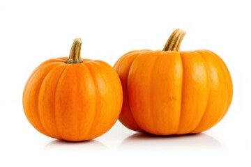Obraz premium Two Fresh Pumpkins on White Background