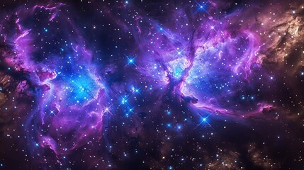 Purple and blue stars in a space background