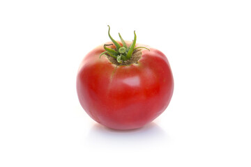 freshly picked organic tomatoes isolated on a white background