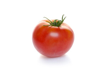 freshly picked organic tomatoes isolated on a white background