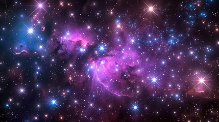 Obraz premium Purple and blue stars in a space background