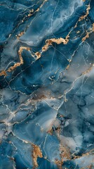Fototapeta premium Elegant Blue Marble Texture with Subtle Gold Veins, Featuring Natural Material Aesthetics, Ideal for Architectural Design, AI-Generated, High-Resolution Wallpaper