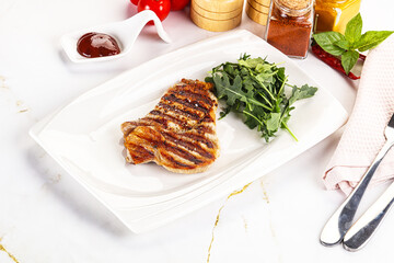Delicous grilled pork meat steak