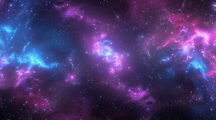 Naklejka premium Purple and blue stars in a space background