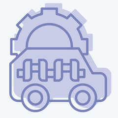 Icon Crankshaft. related to Car Maintenance symbol. two tone style. simple illustration