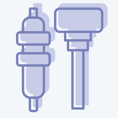 Icon Glow Plug. related to Car Maintenance symbol. two tone style. simple illustration