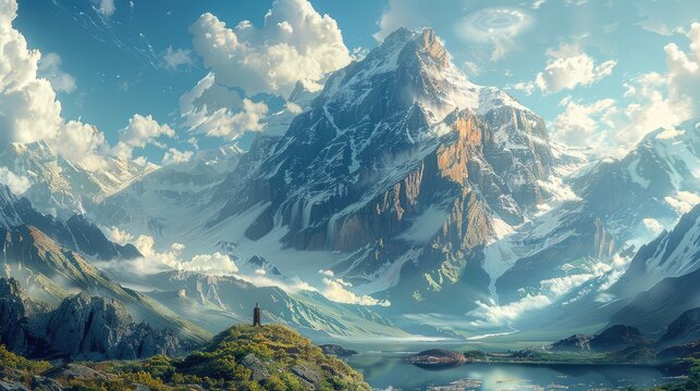 Towering mountains standing in majestic splendor