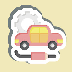 Sticker Exhaust. related to Car Maintenance symbol. simple illustration
