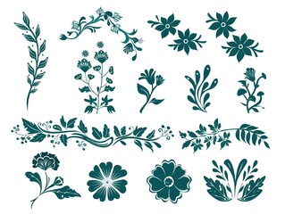 Fototapeta premium set of floral elements