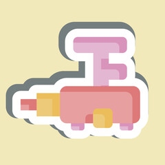 Sticker Steering Gearbox. related to Car Maintenance symbol. simple illustration