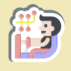 Sticker Wheel Alignment. related to Car Maintenance symbol. simple illustration