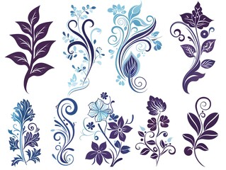 Fototapeta premium set of floral elements
